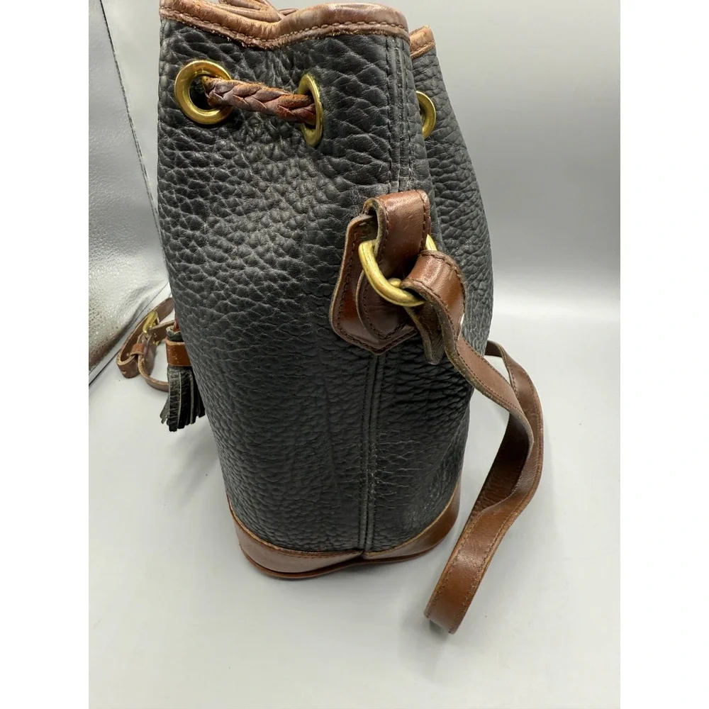 Vintage Dooney & Bourke Drawstring Bucket Bag Black Brown, Wallet, Eyeglass Case